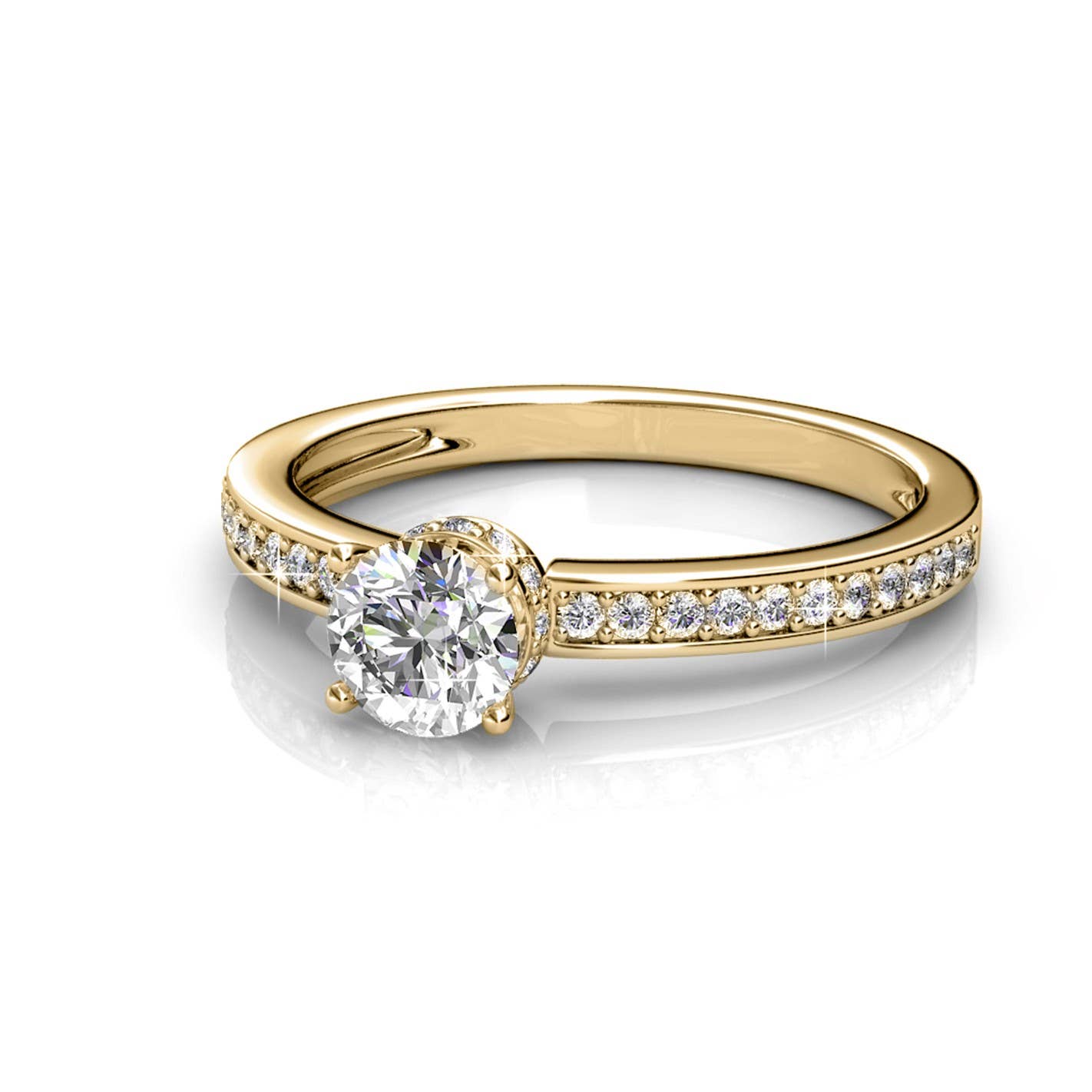 Elise Ring - Goud en kristal