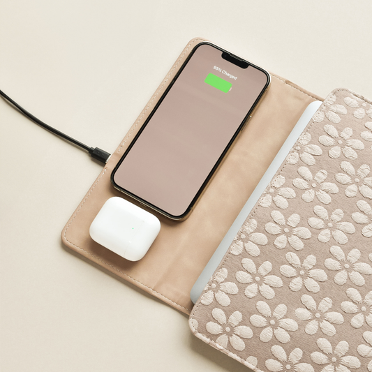 Laptophoes voor draadloos opladen - Mocha Flower