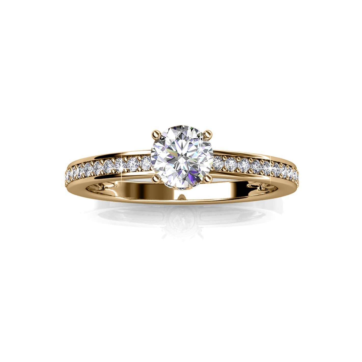 Elise Ring - Goud en kristal