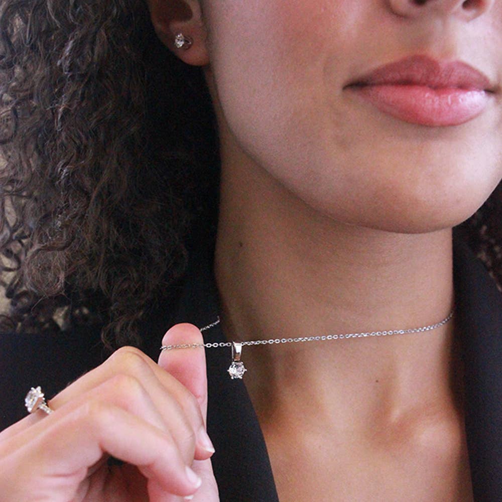 Geboortesteenset - zilver en kristal