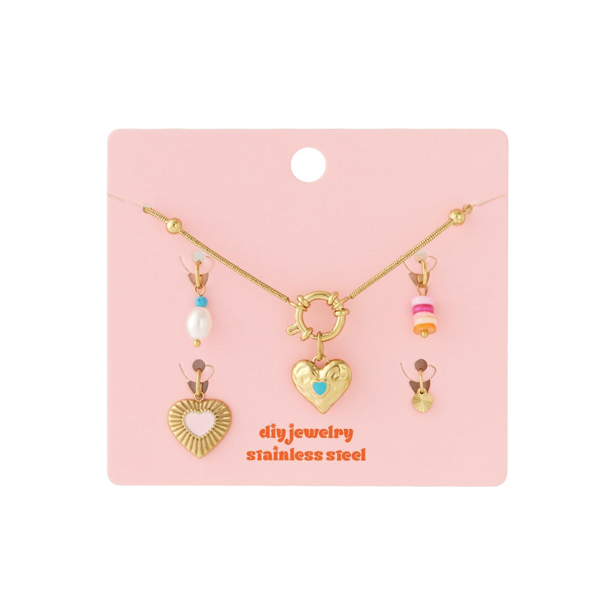 DIY gouden schattige hart ketting