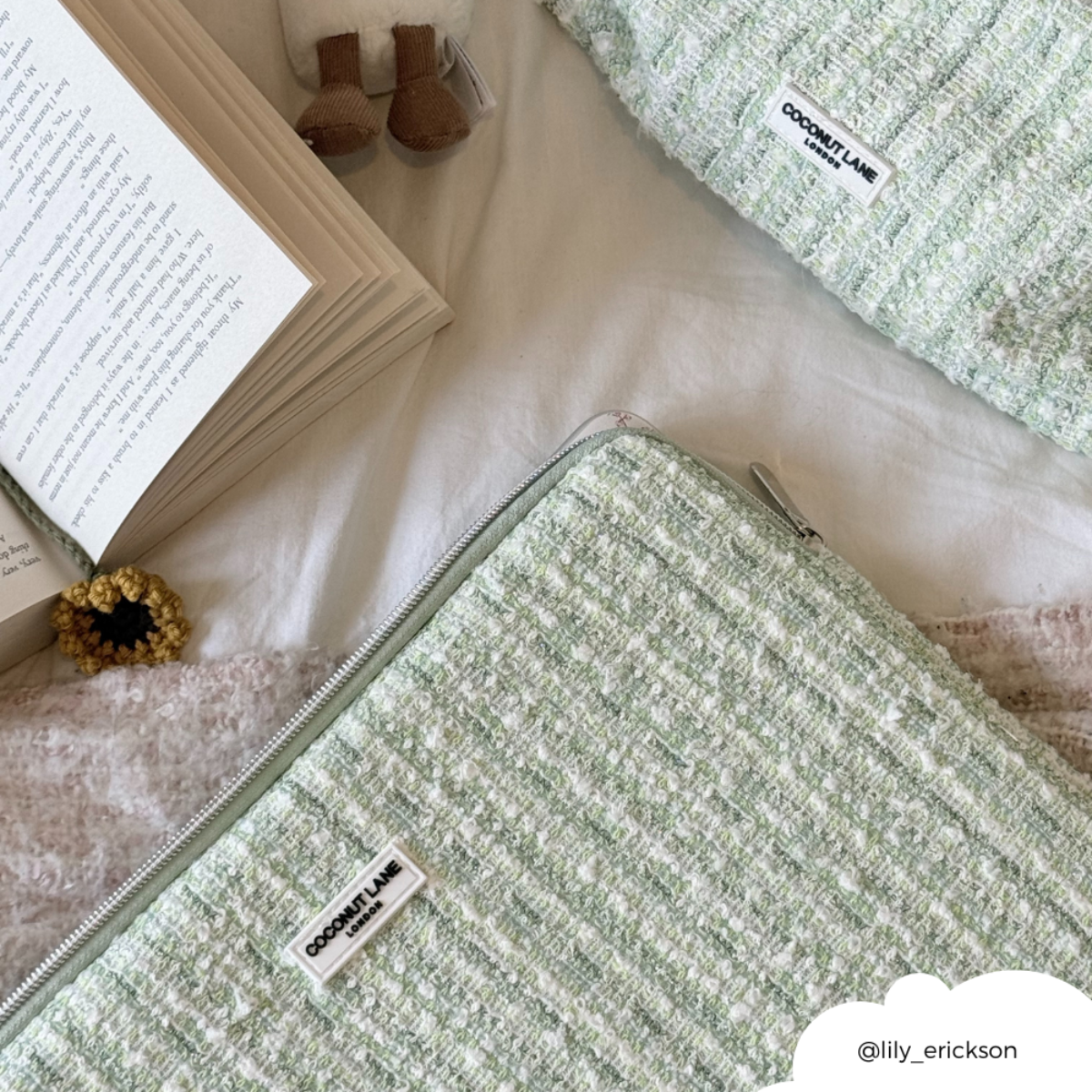 Matcha Textuur Tweed Laptophoes