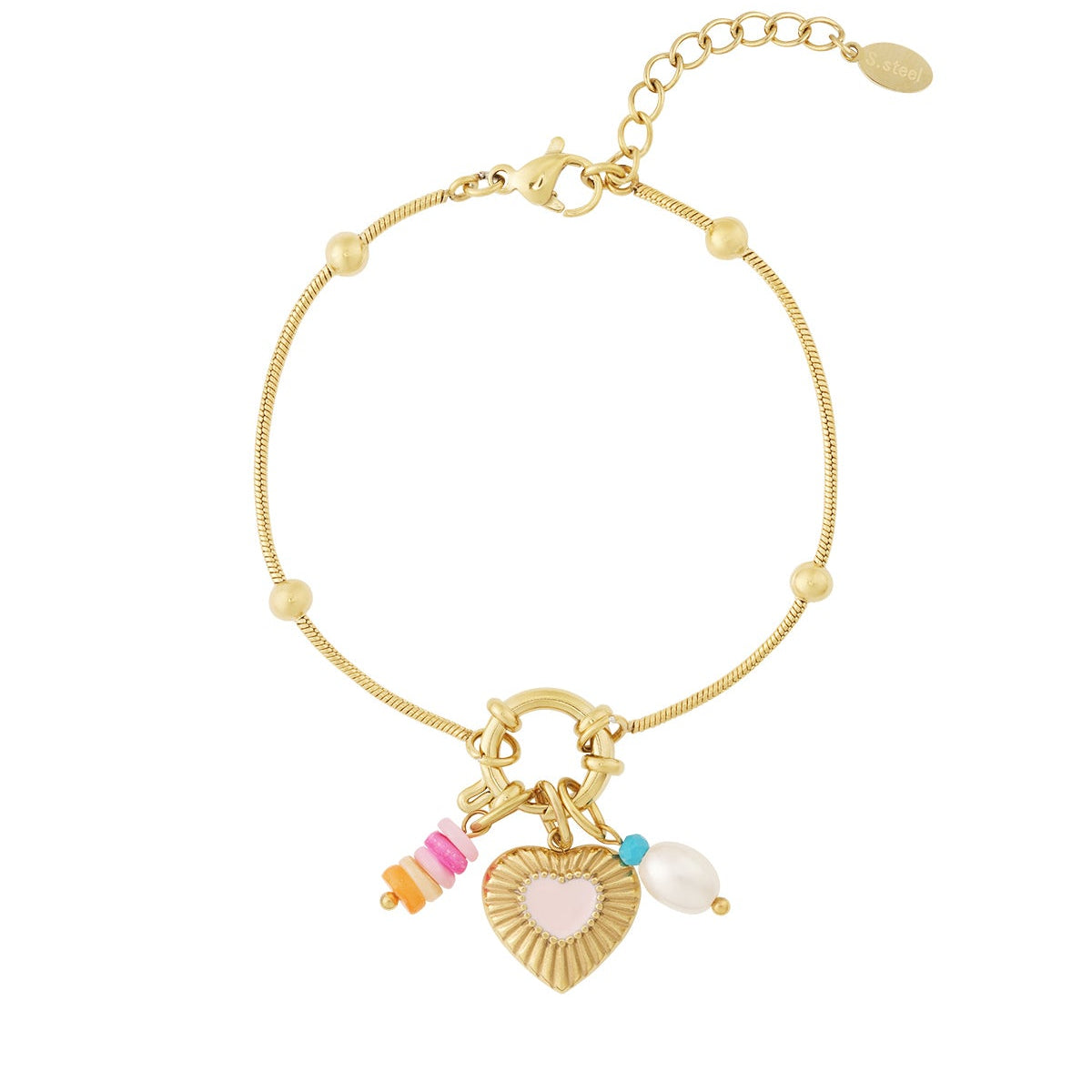 DIY schattige hart armband goud