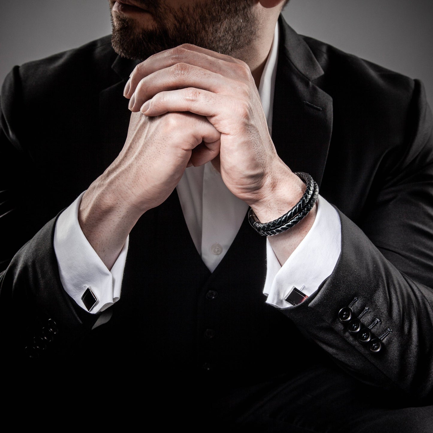 „Dubbele” leren armband