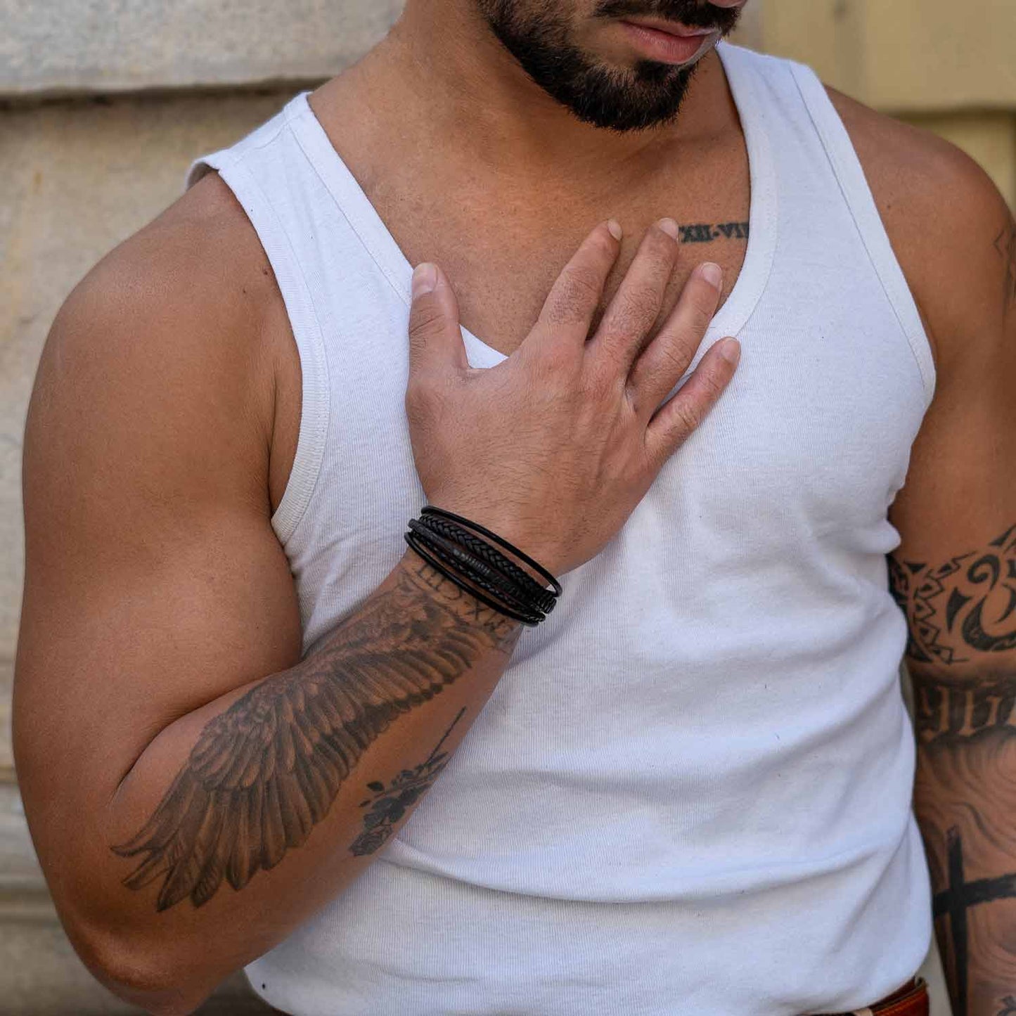 Armband van wild leer