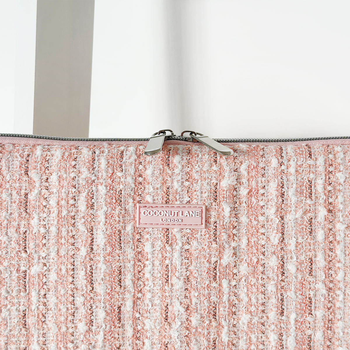 Roze Tweed Textuur Laptophoes