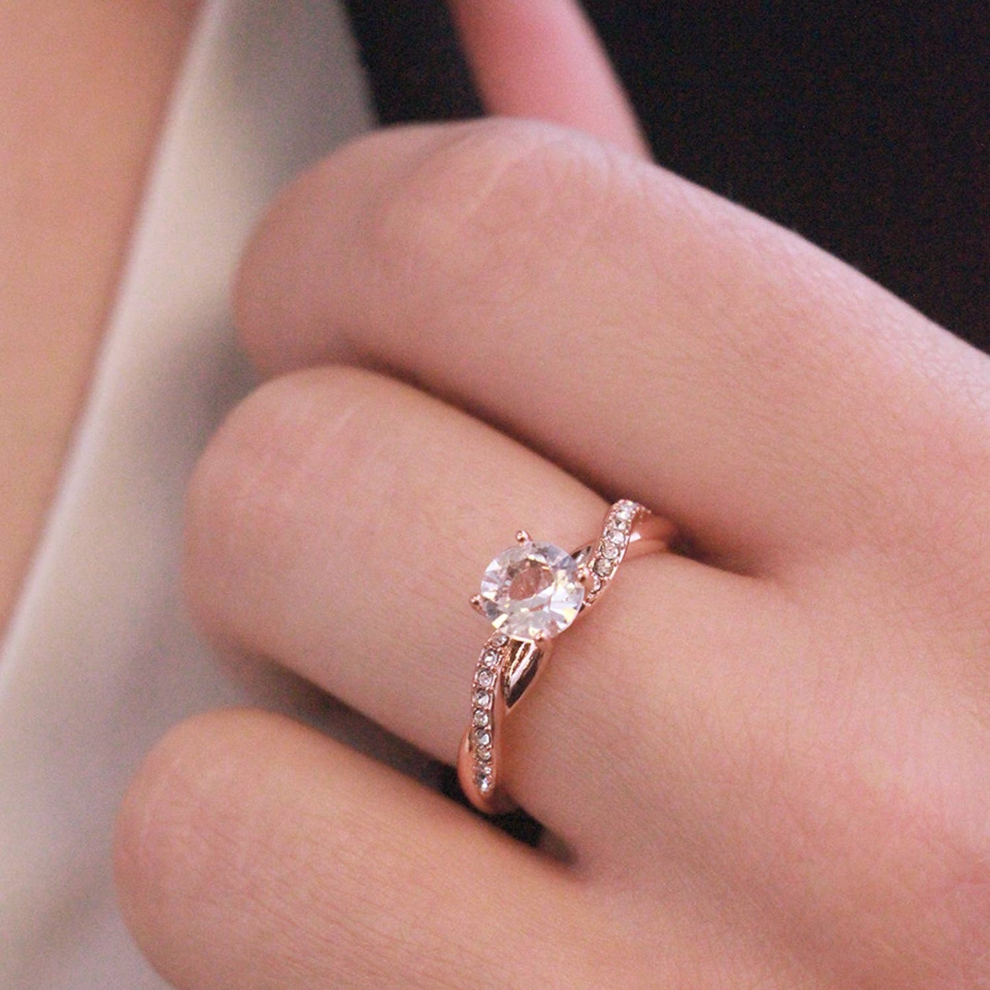 Eleanor Ring - Roségoud en kristal