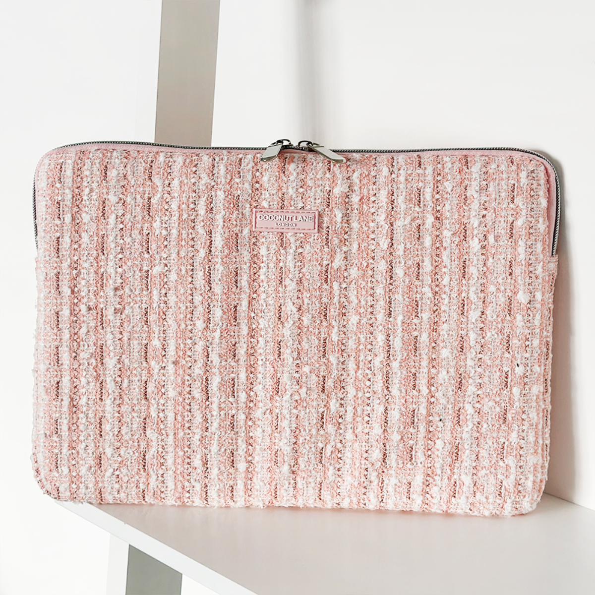 Roze Tweed Textuur Laptophoes
