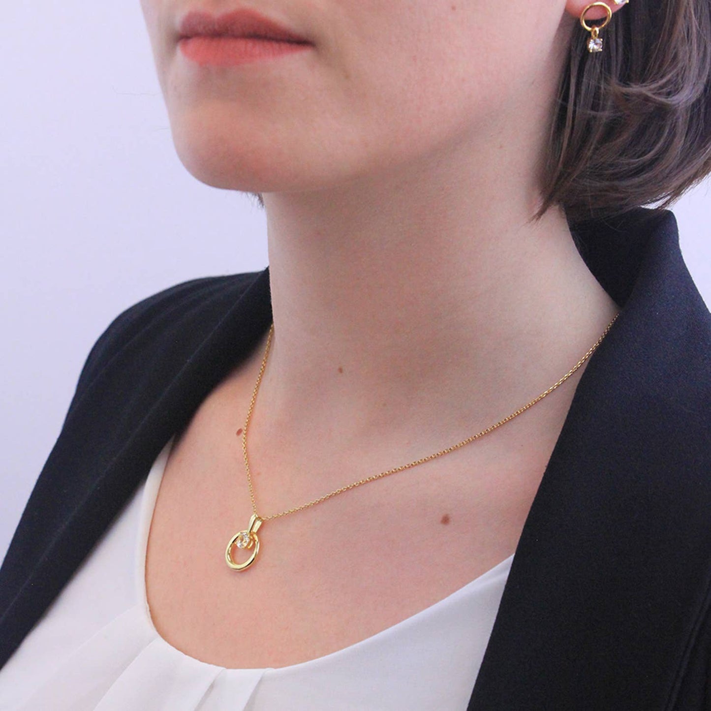 Octavia Oorbellen - Goud en kristal