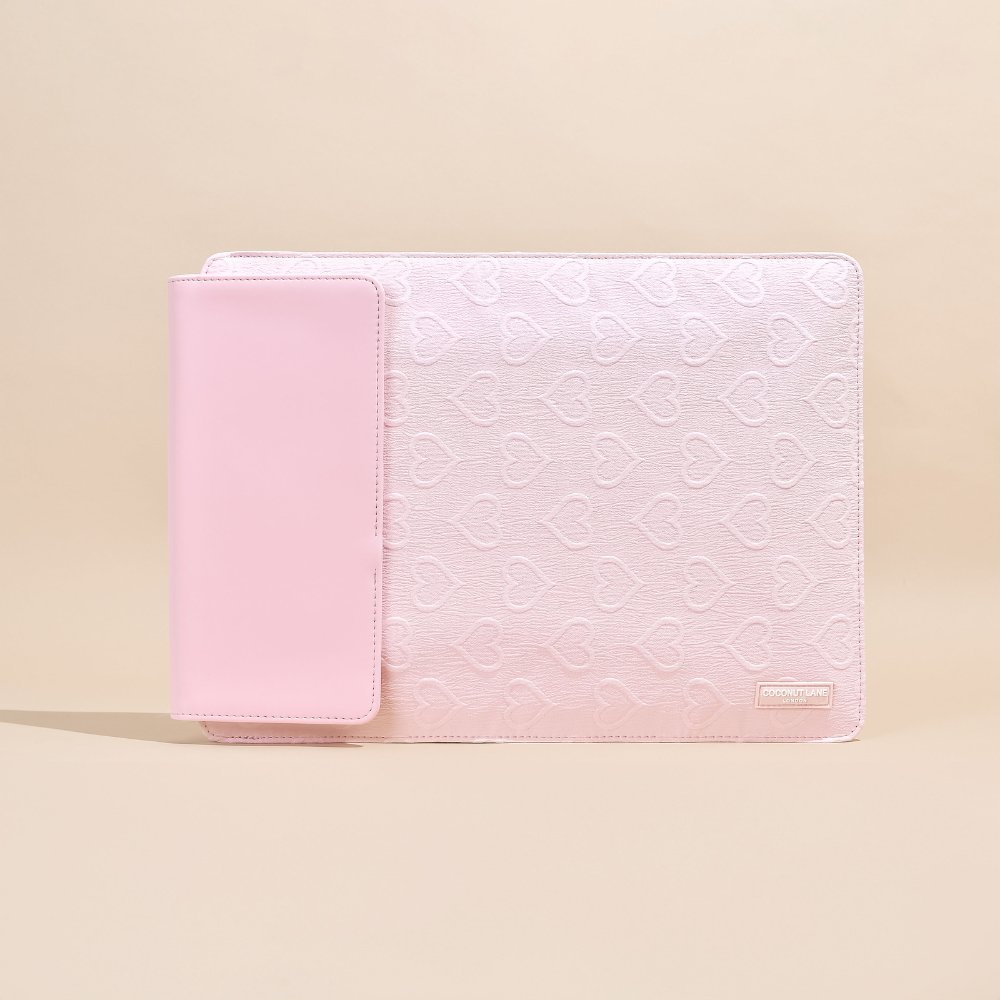 Laptophoes voor draadloos opladen - Pink Hearts