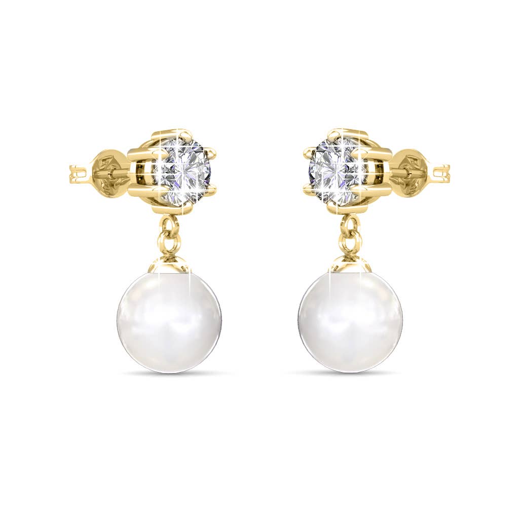 Pauline oorringen - goud en kristal