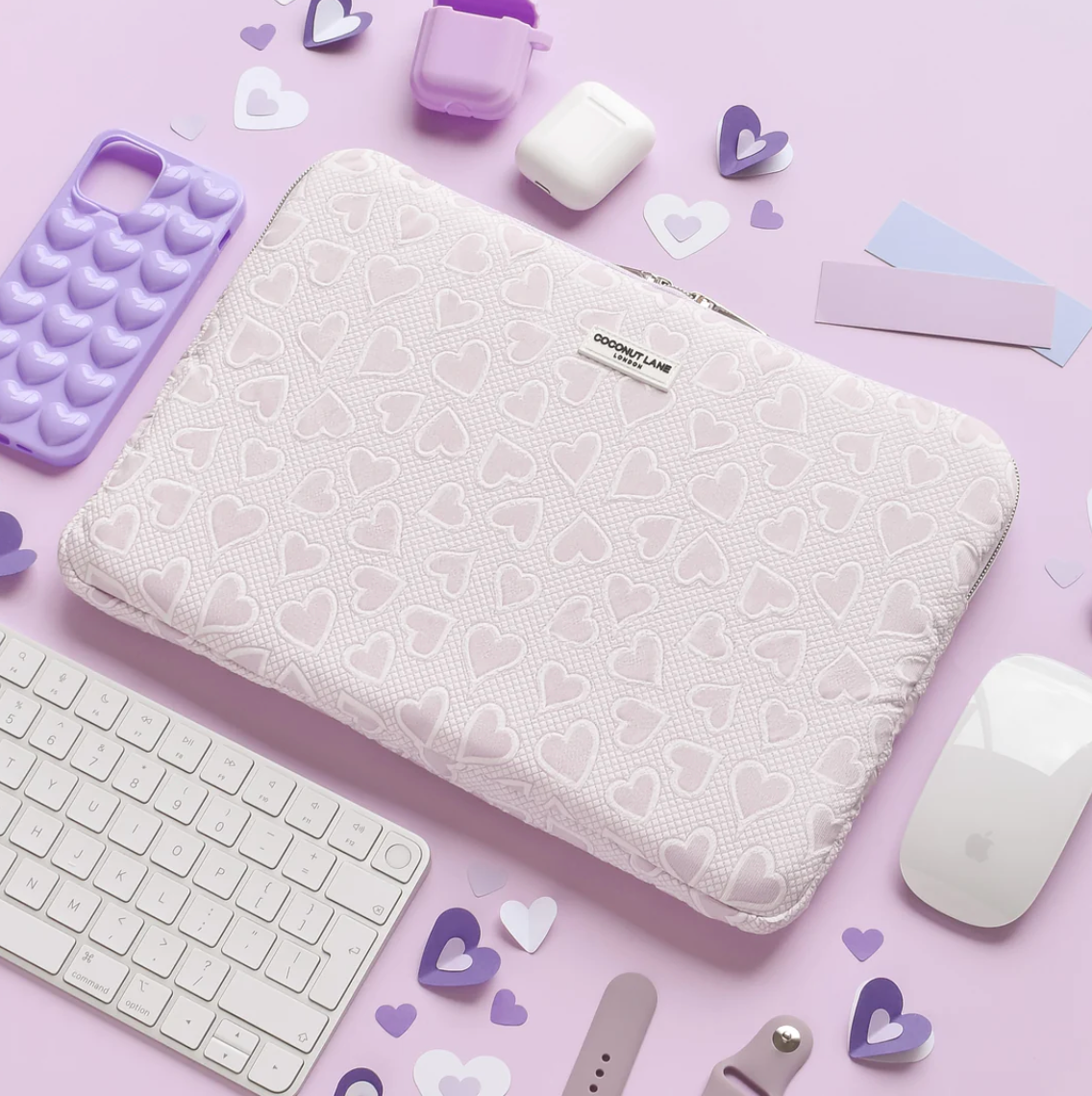 Lilac Hearts laptophoes
