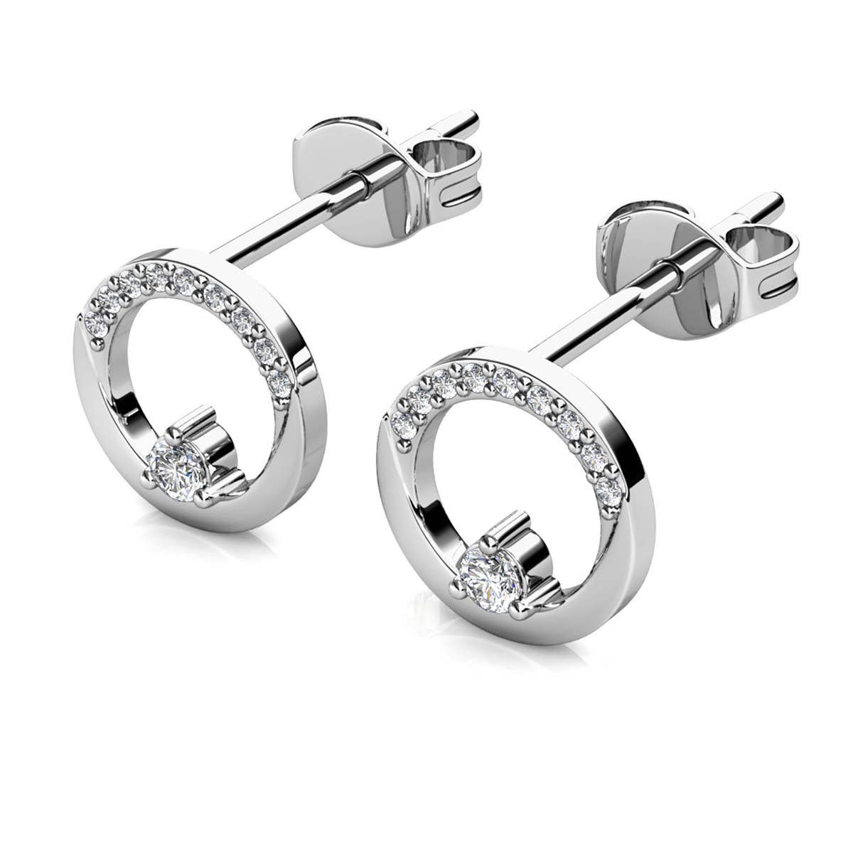 Clarine oorbellen - zilver en kristal