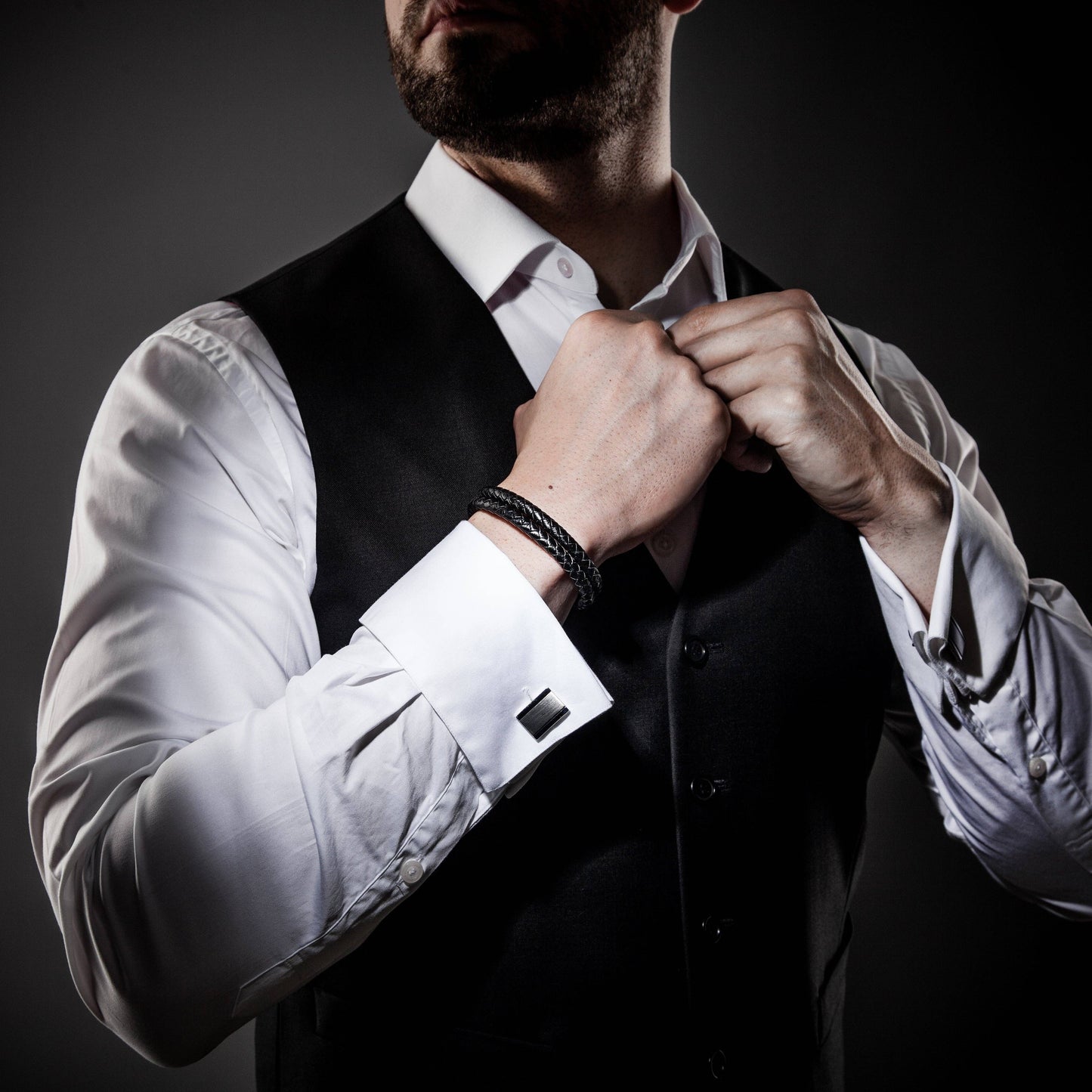 „Dubbele” leren armband