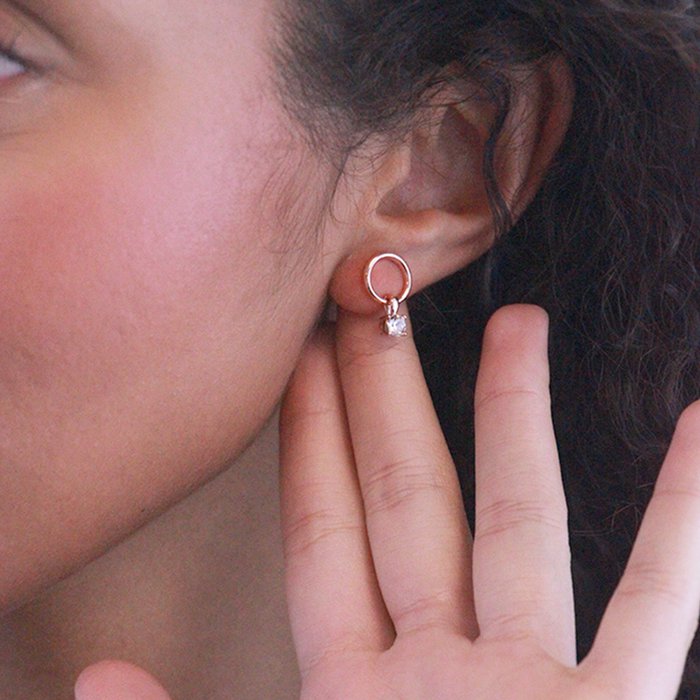 Octavia oorbellen rosegoud