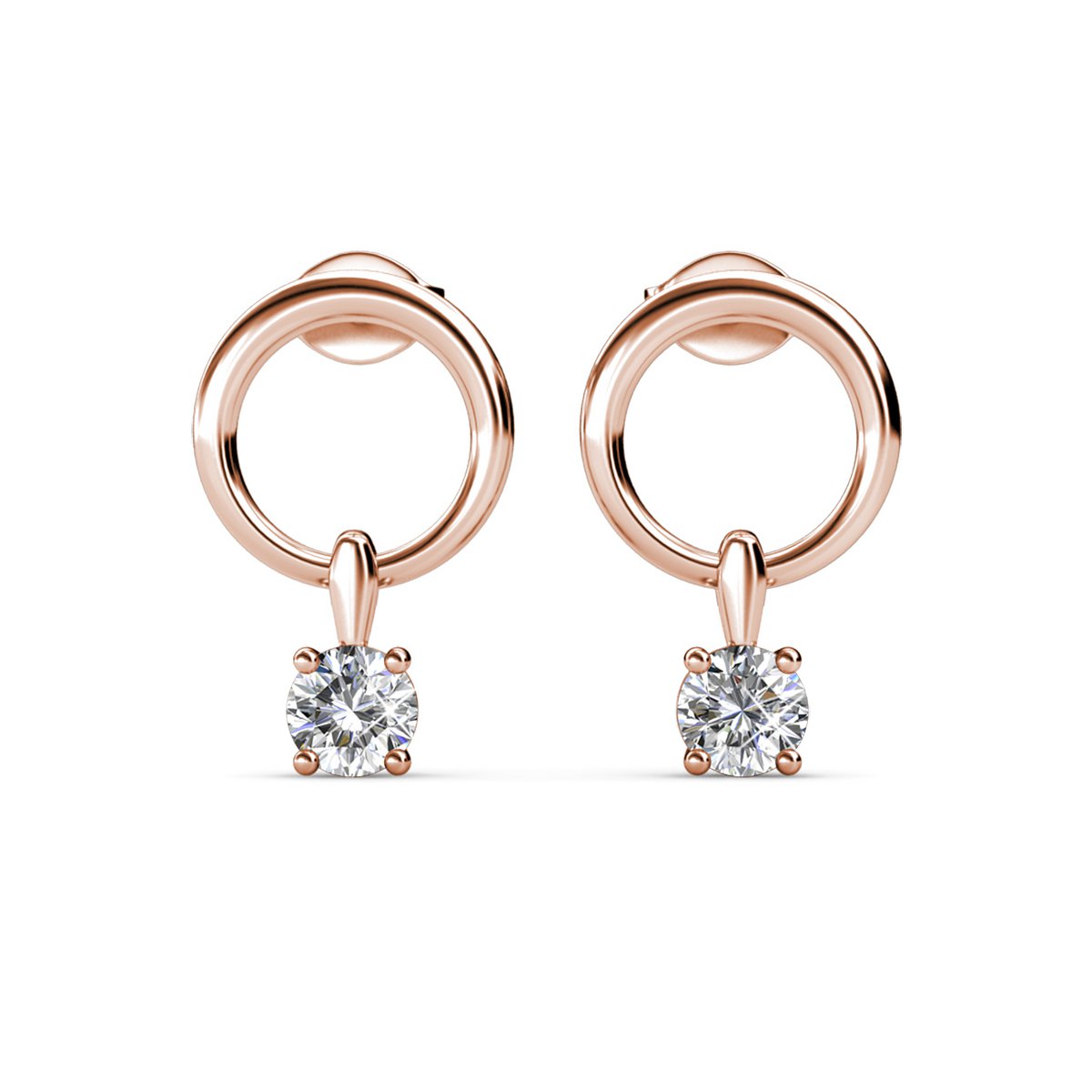 Octavia oorbellen rosegoud