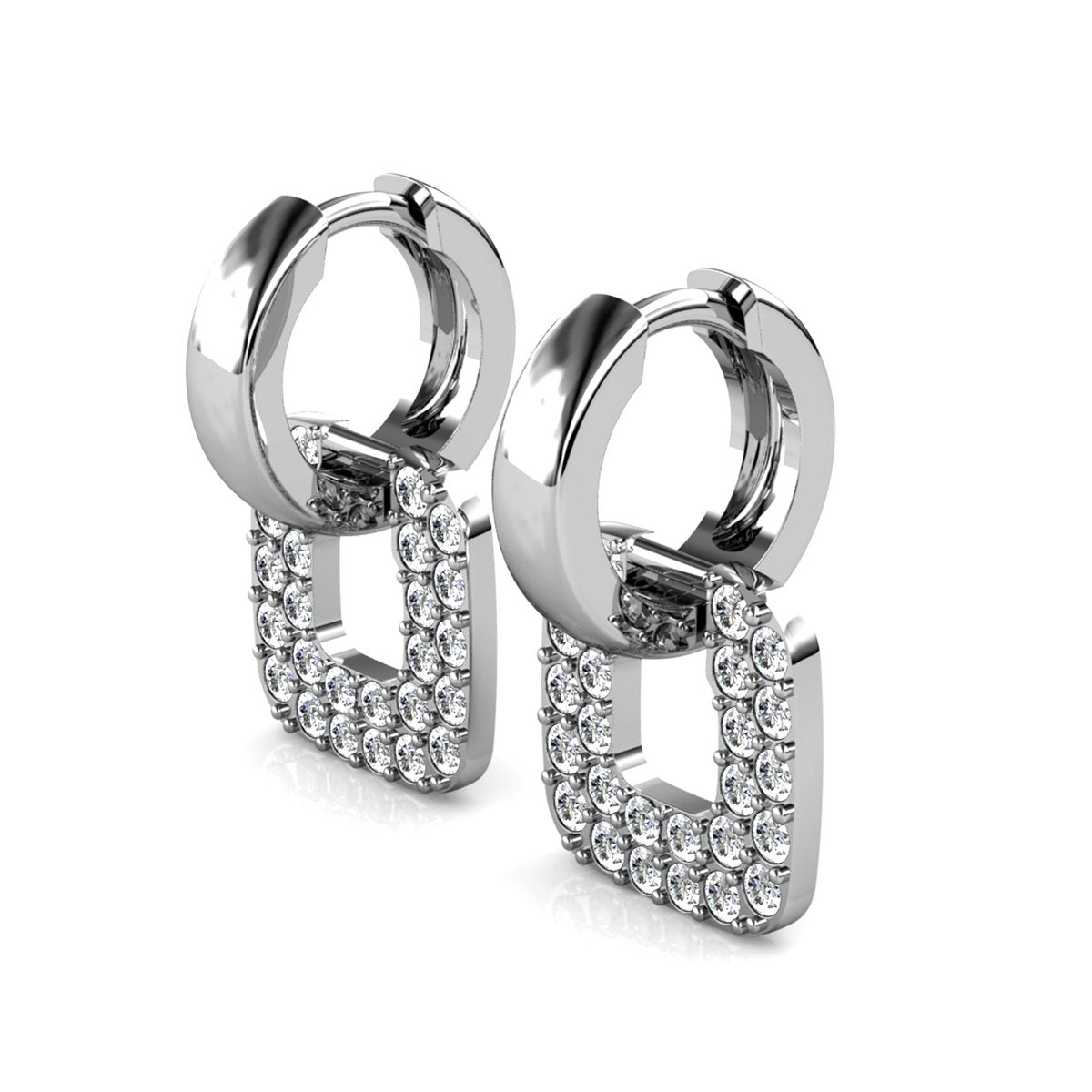 Klassieke vierkante oorbellen zilver