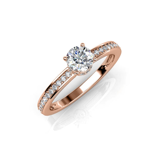Elise Ring - Roségoud en kristal