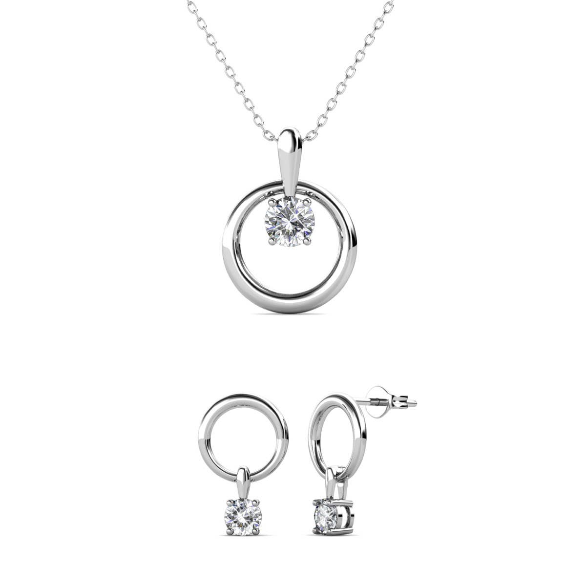 Octavia sieradenset - zilver en kristal