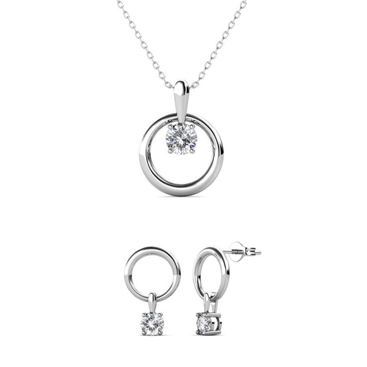 Octavia sieradenset - zilver en kristal