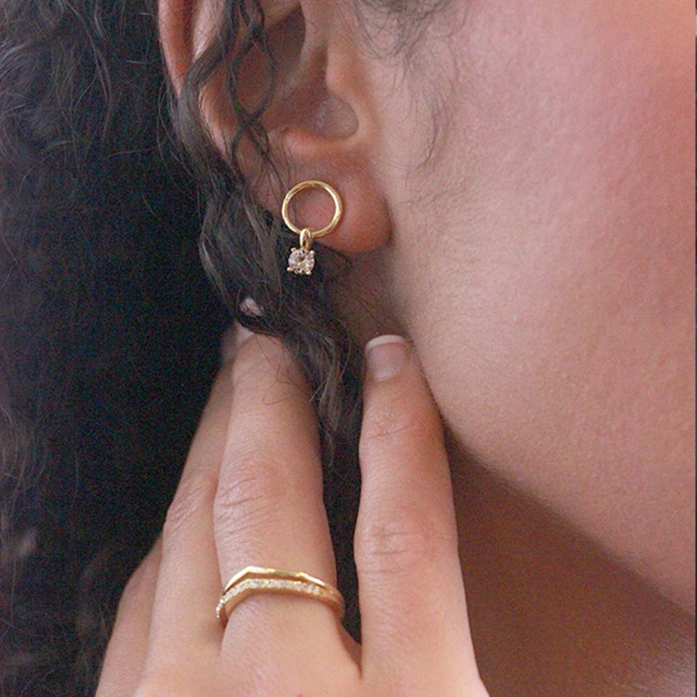 Octavia Oorbellen - Goud en kristal