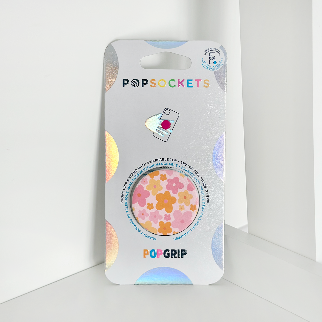 PopSocket Grip - roze en oranje bloei
