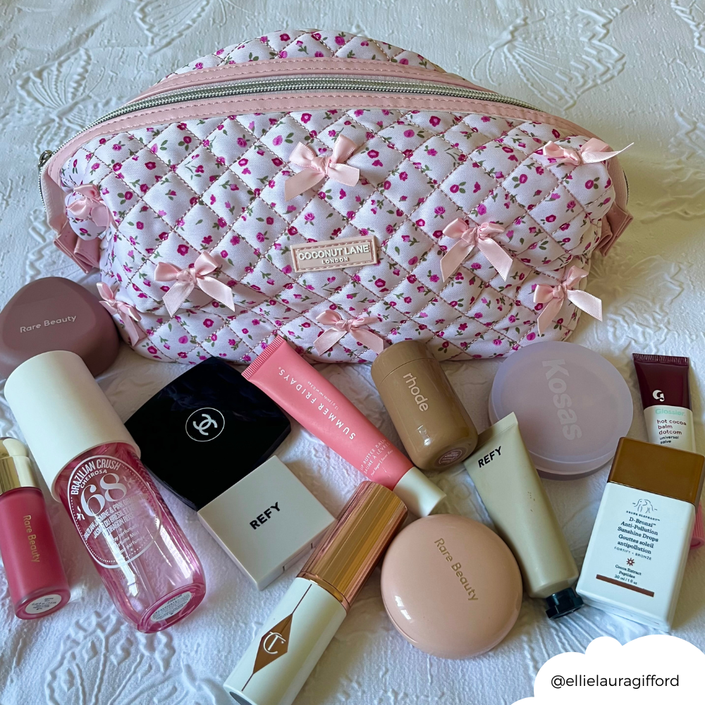 Magic Lifestyle Pouch - Gewatteerde roze aquarelbloemen