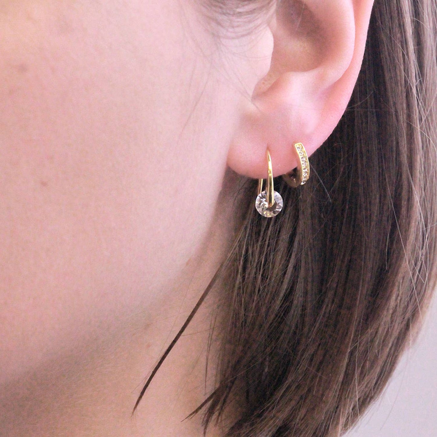 Stijlvolle oorbellen - goud en kristal