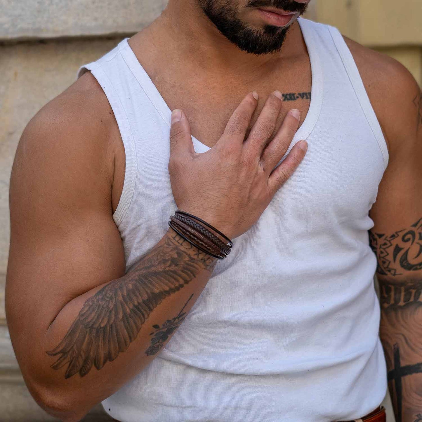 Armband van wild leer