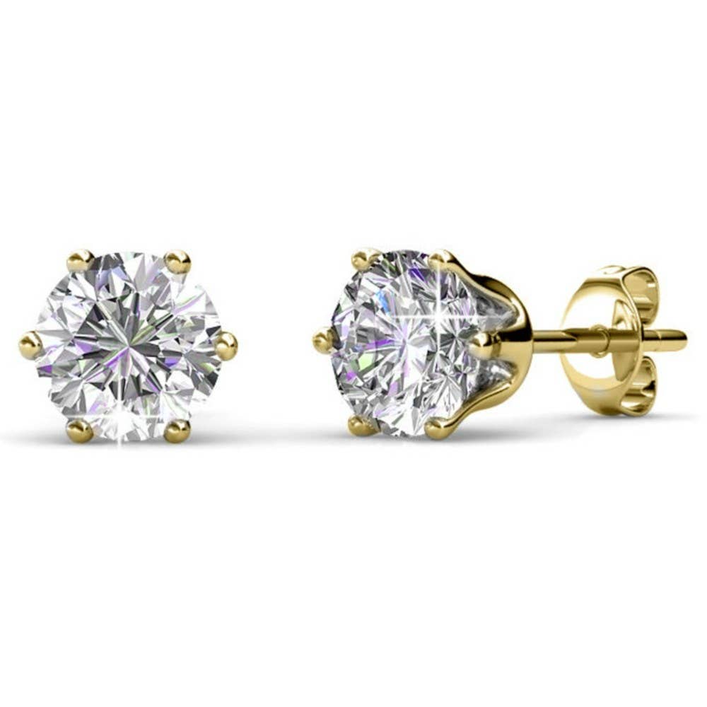 Avril Birth Stone oorbellen - goud en kristal