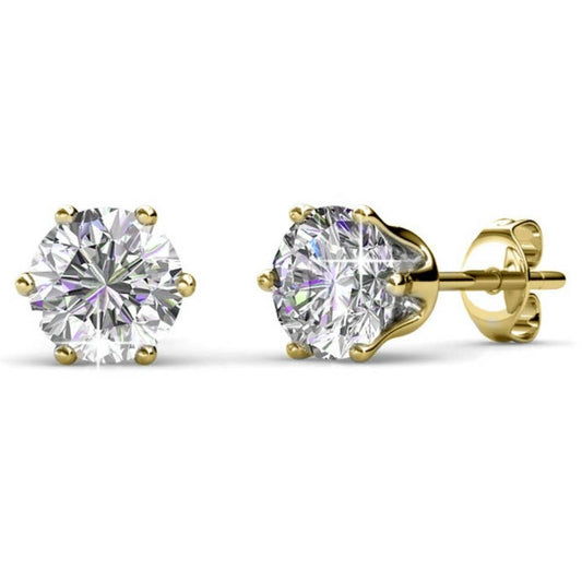 Avril Birth Stone oorbellen - goud en kristal