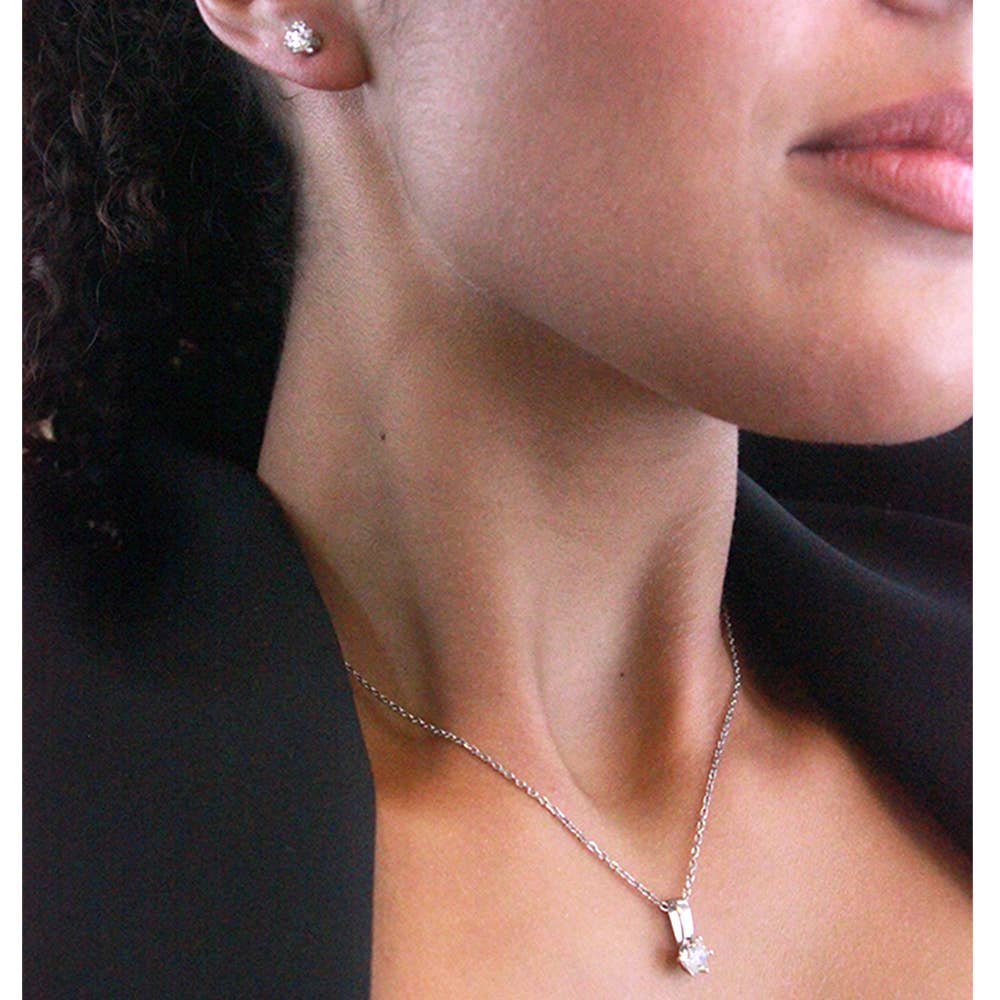 Geboortesteenset - zilver en kristal