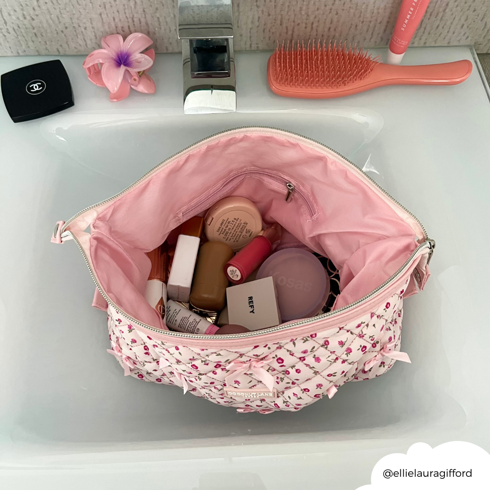 Magic Lifestyle Pouch - Gewatteerde roze aquarelbloemen