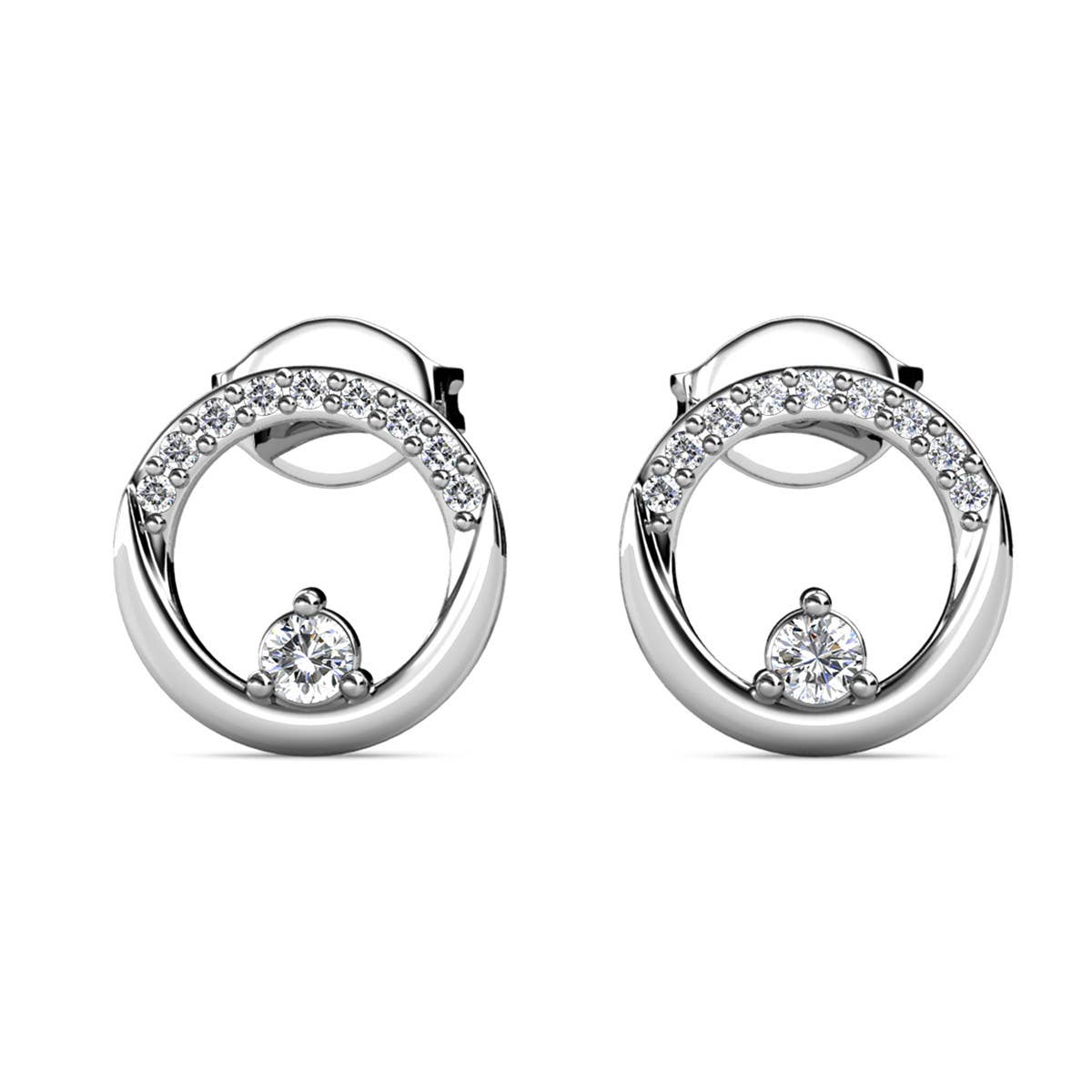 Clarine oorbellen - zilver en kristal